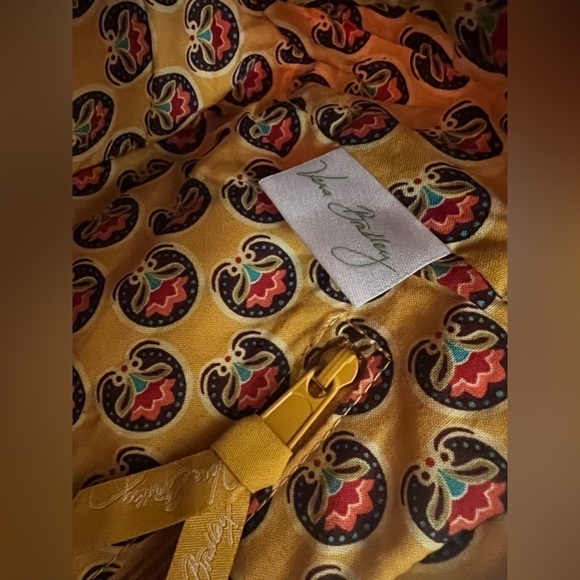 VERA BRADLEY Provincial Cassidy Shoulder Bag 1 Strap Zip Top Yellow East West - Picture 10 of 11